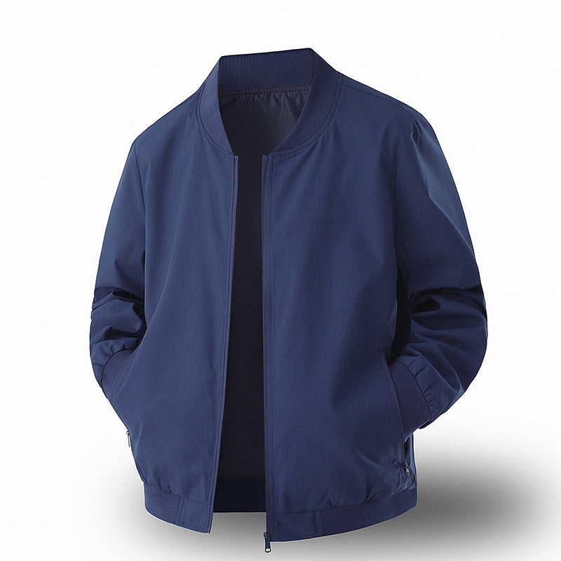 Men’s Spring Casual Jacket – Basic & Trendy Long Sleeve Outerwear with Side Pockets