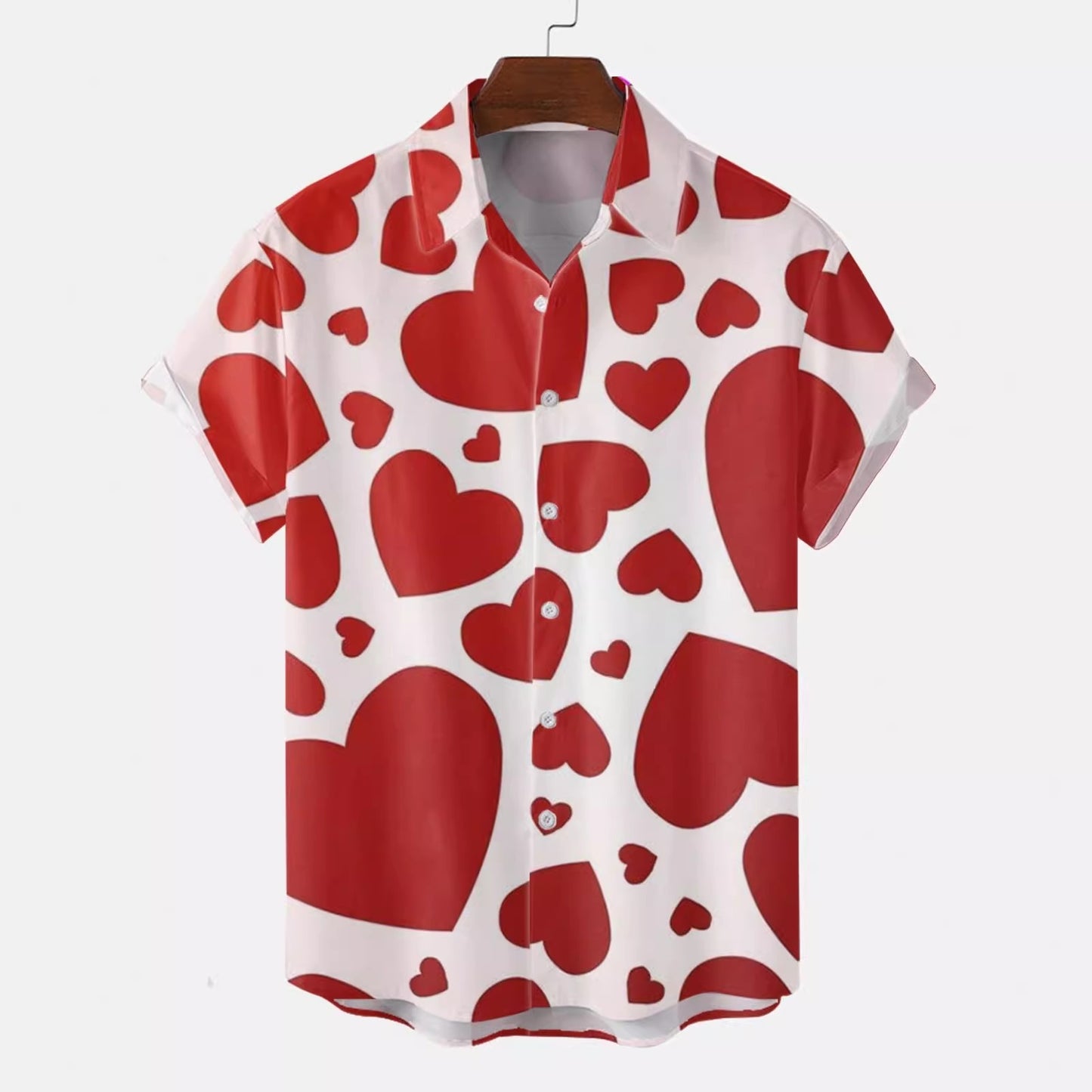 Men’s Plus Size Slim Fit Floral 3D Printed Short Sleeve Shirt – Casual Beach Tee