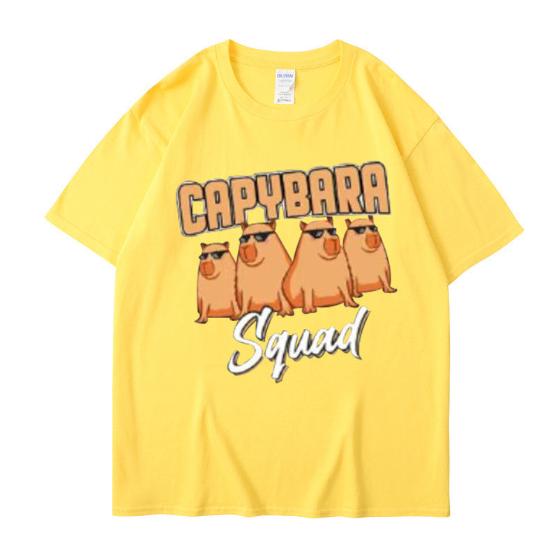 Harajuku Cartoon Print Cotton T-Shirt – Summer Casual Loose Fit Short Sleeve Tee for Men & Women