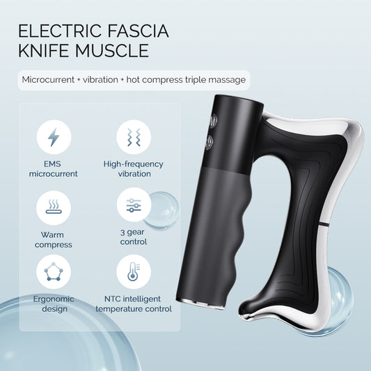 Electric Heated Fascia Knife Body Massager with Vibration & Lifting Comb