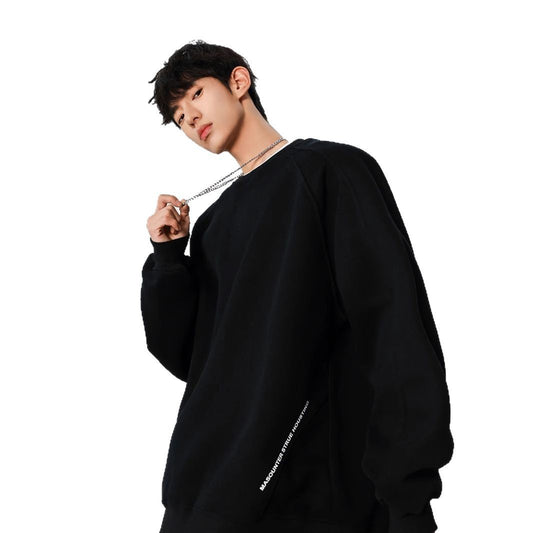 American Style Hoodie Men's Loose Round Neck Jacket