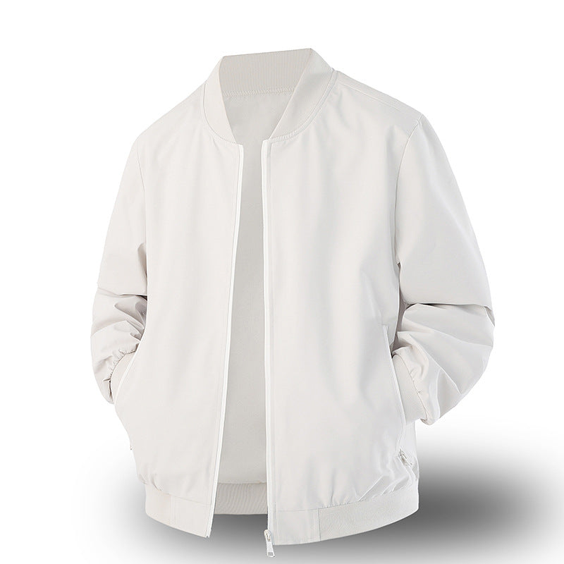 Men’s Spring Casual Jacket – Basic & Trendy Long Sleeve Outerwear with Side Pockets