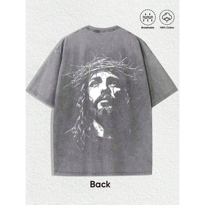 Men’s 3D Printed Crown of Thorns Graphic T-Shirt – Slim Fit Streetwear Short Sleeve Tee