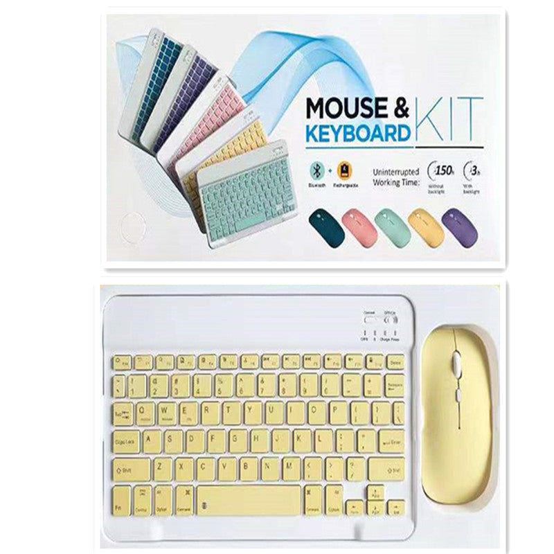 Creative Solid Color Bluetooth Keyboard and Mouse Set – 10-Inch Wireless Keyboard Combo