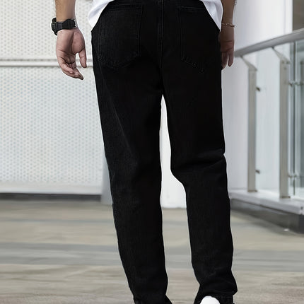 Men's Black Simple All-matching Jeans