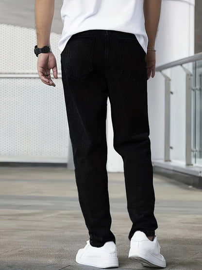 Men's Black Simple All-matching Jeans