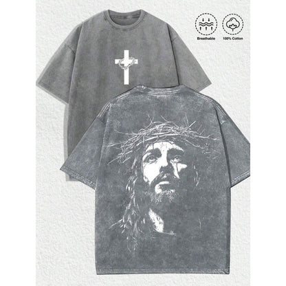 Men’s 3D Printed Crown of Thorns Graphic T-Shirt – Slim Fit Streetwear Short Sleeve Tee