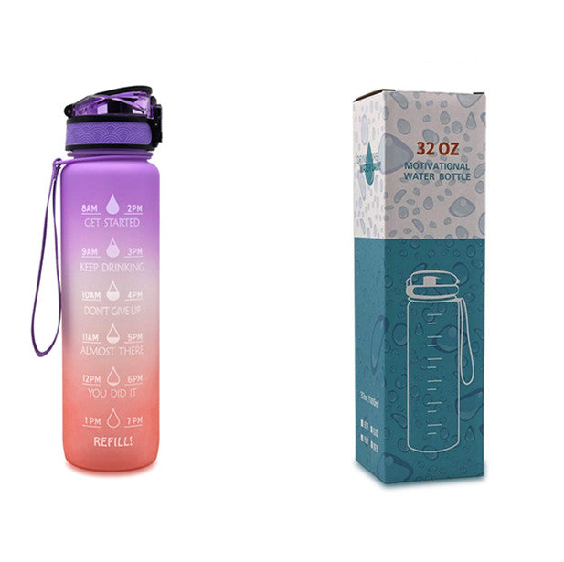 1L Motivational Water Bottle with Time Marker