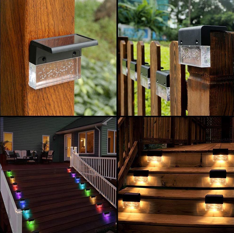 Waterproof RGB LED Solar Light Step Fence Light