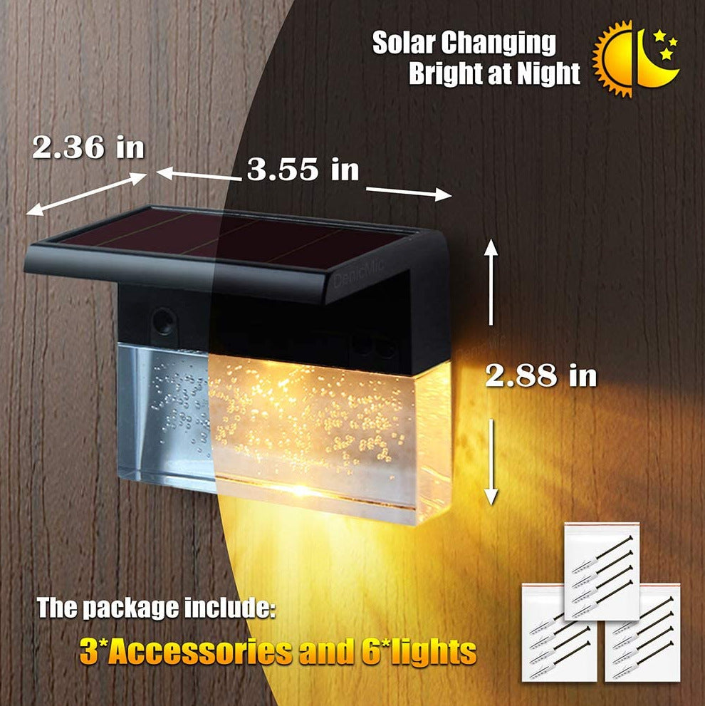 Waterproof RGB LED Solar Light Step Fence Light