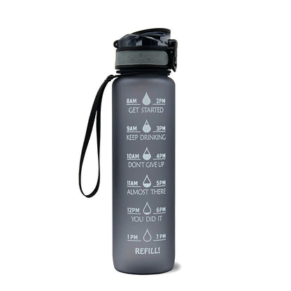 1L Motivational Water Bottle with Time Marker