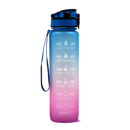 1L Motivational Water Bottle with Time Marker