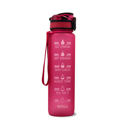 1L Motivational Water Bottle with Time Marker