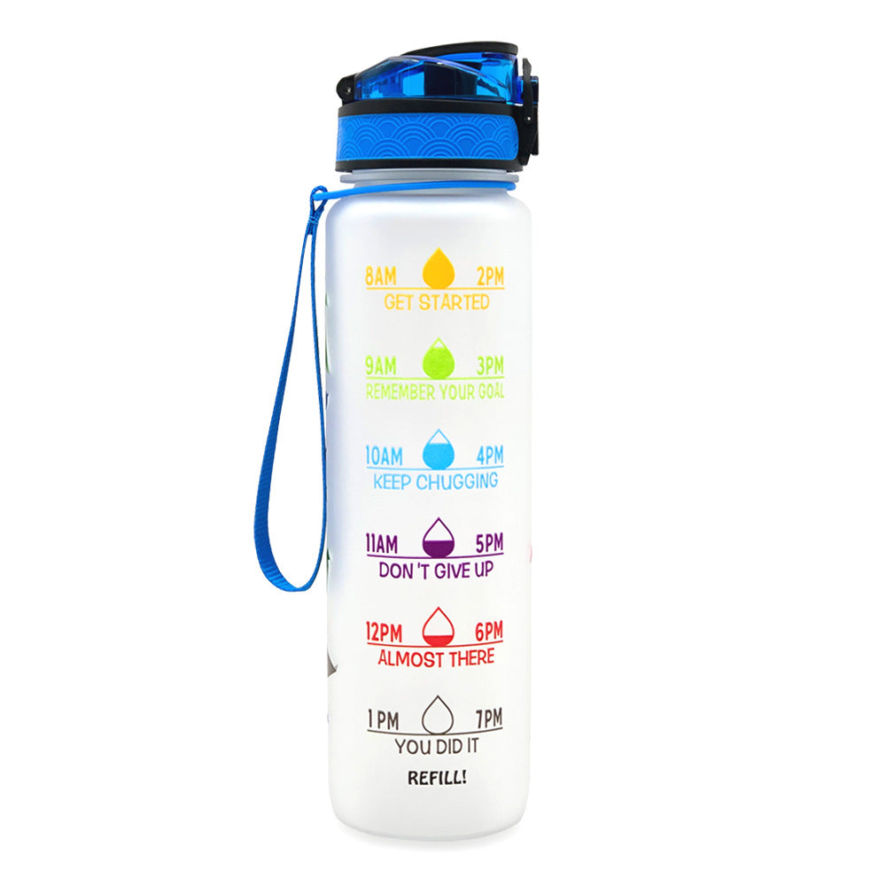 1L Motivational Water Bottle with Time Marker