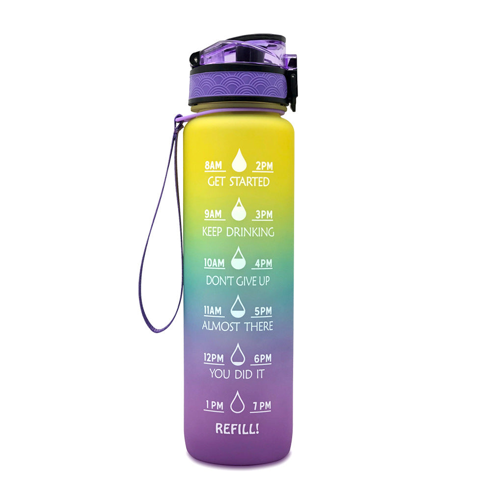 1L Motivational Water Bottle with Time Marker