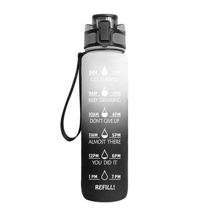 1L Motivational Water Bottle with Time Marker