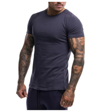 Men’s Casual Slim-Fit Cotton Round-Neck T-Shirt