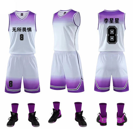 Gradient Basketball Jersey Uniform – Breathable Sweat-Absorbent Sports Jersey for Kids & Adults