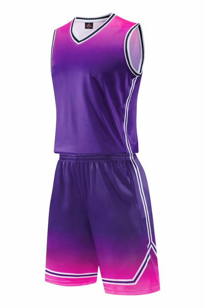 Gradient Basketball Jersey Uniform – Breathable Sweat-Absorbent Sports Jersey for Kids & Adults