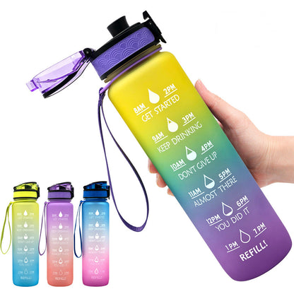 1L Motivational Water Bottle with Time Marker