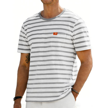 Men’s Loose-Fit Retro Crew Neck T-Shirt – Casual Short Sleeve Pullover Tee