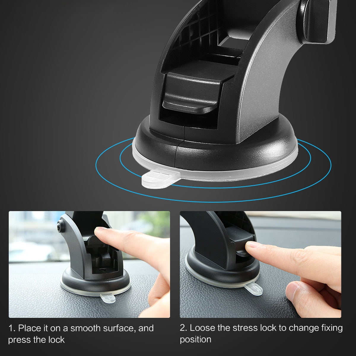 Long-Rod Car Dashboard Phone Holder