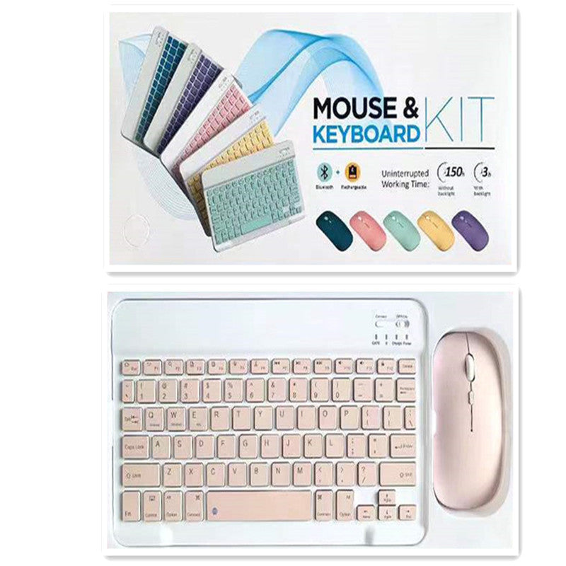Creative Solid Color Bluetooth Keyboard and Mouse Set – 10-Inch Wireless Keyboard Combo