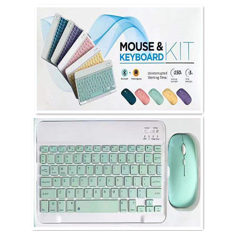 Creative Solid Color Bluetooth Keyboard and Mouse Set – 10-Inch Wireless Keyboard Combo