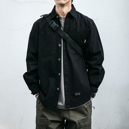 Men’s Korean-Style Loose-Fit Cardigan Jacket – Trendy Casual Pocket Outerwear for Youth