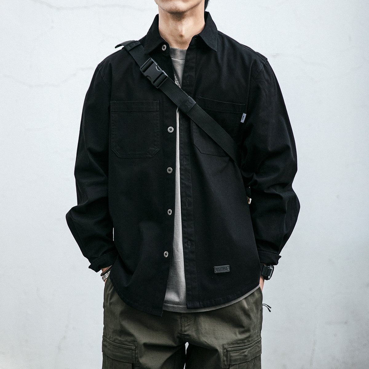 Men’s Korean-Style Loose-Fit Cardigan Jacket – Trendy Casual Pocket Outerwear for Youth