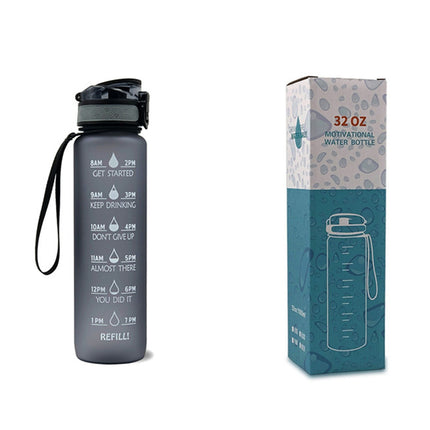 1L Motivational Water Bottle with Time Marker