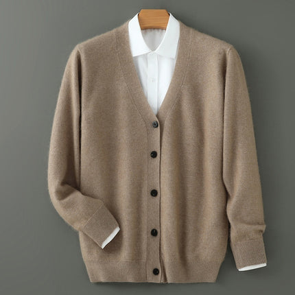 Men’s Mink Wool V-Neck Sweater