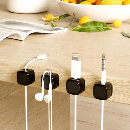 Magnetic Cable Clip Organizer – Under Desk Wire Management Holder, Adhesive Cord Keeper for USB, Charger & Office Cables
