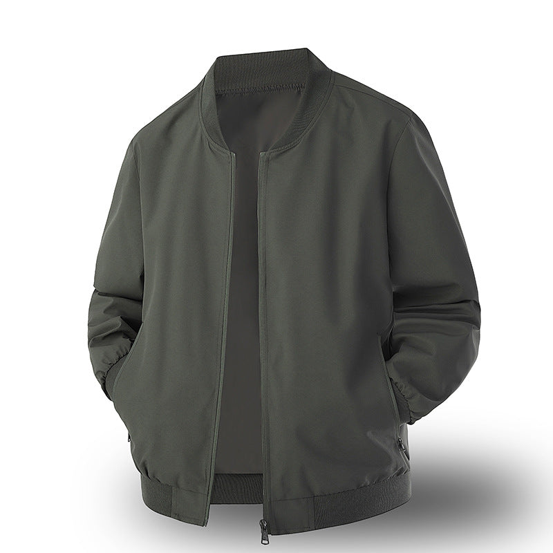 Men’s Spring Casual Jacket – Basic & Trendy Long Sleeve Outerwear with Side Pockets