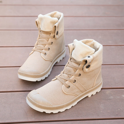 Men High-top Lace Up Canvas Sneakers