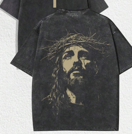 Men’s 3D Printed Crown of Thorns Graphic T-Shirt – Slim Fit Streetwear Short Sleeve Tee