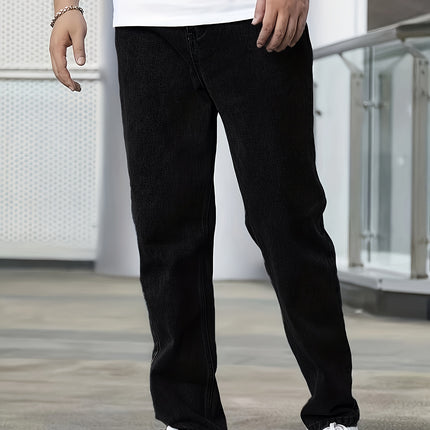 Men's Black Simple All-matching Jeans