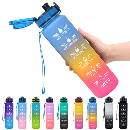 1L Motivational Water Bottle with Time Marker