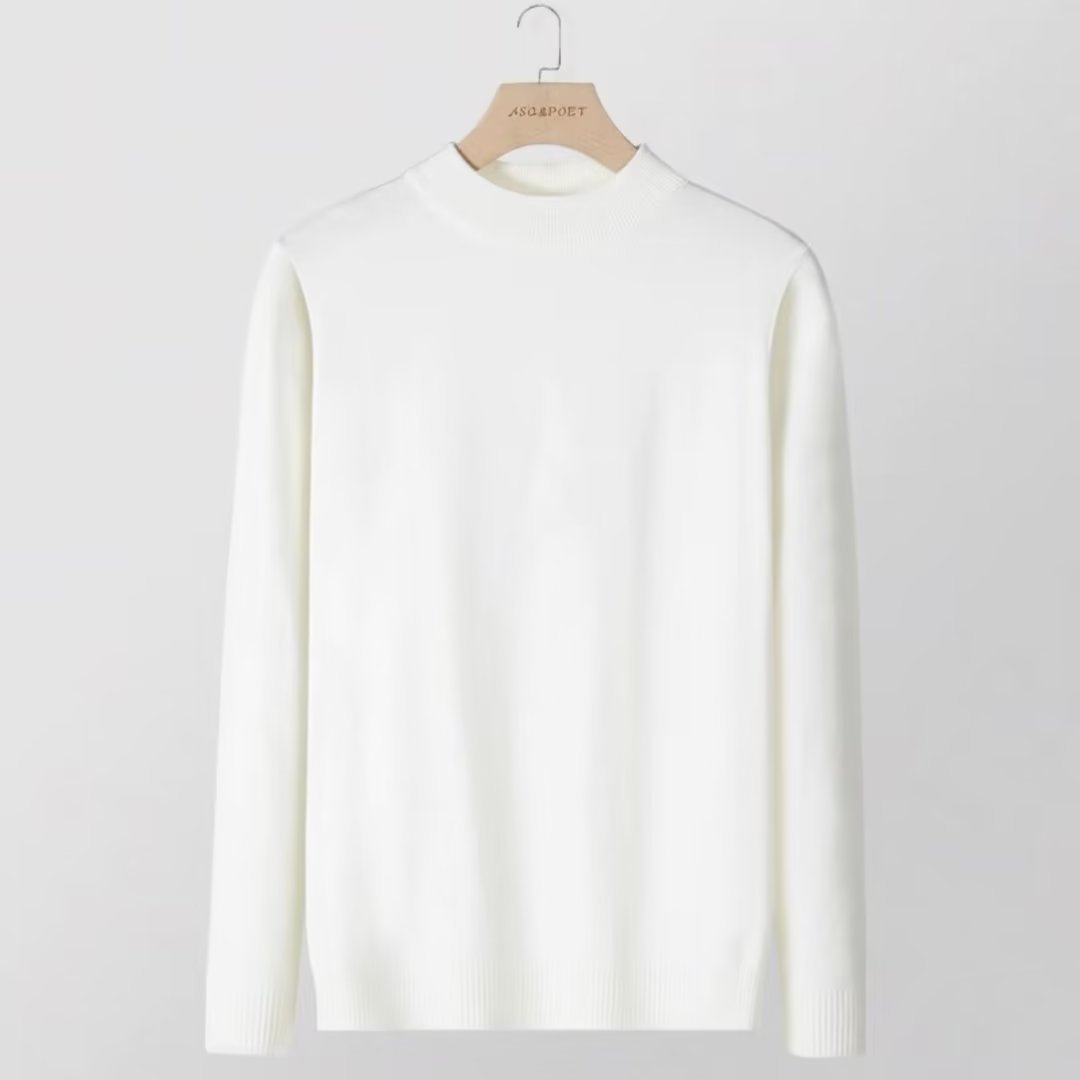 Men’s Slim Fit Knitted Base Layer Pullover – Comfortable Everyday Casual Knit Top