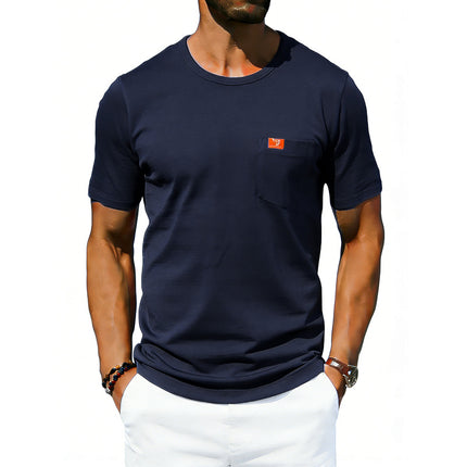 Men’s Loose-Fit Retro Crew Neck T-Shirt – Casual Short Sleeve Pullover Tee