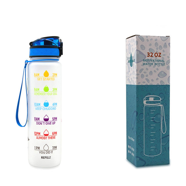 1L Motivational Water Bottle with Time Marker