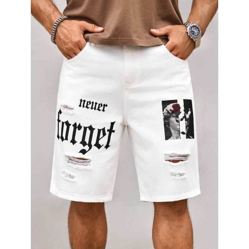 Men's Letter Printed Old Cowboy Shorts