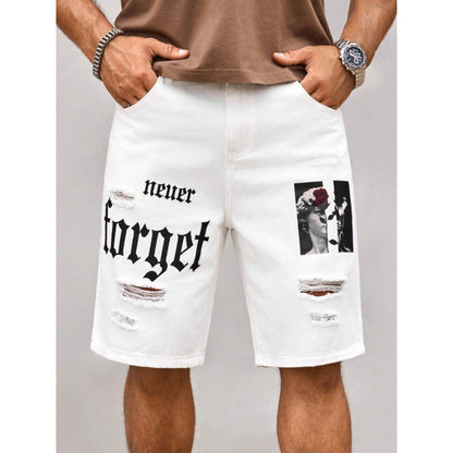 Men's Letter Printed Old Cowboy Shorts
