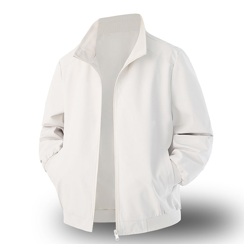 Men’s Spring Casual Jacket – Basic & Trendy Long Sleeve Outerwear with Side Pockets