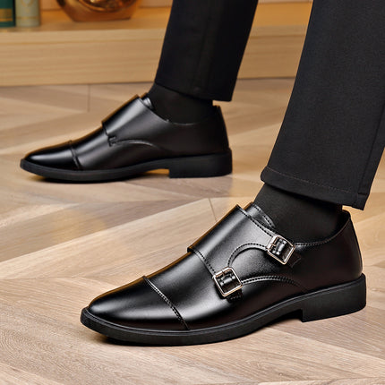 Soft Bottom Men’s Leather Slip-on Shoes – Large Sizes, All-match Style