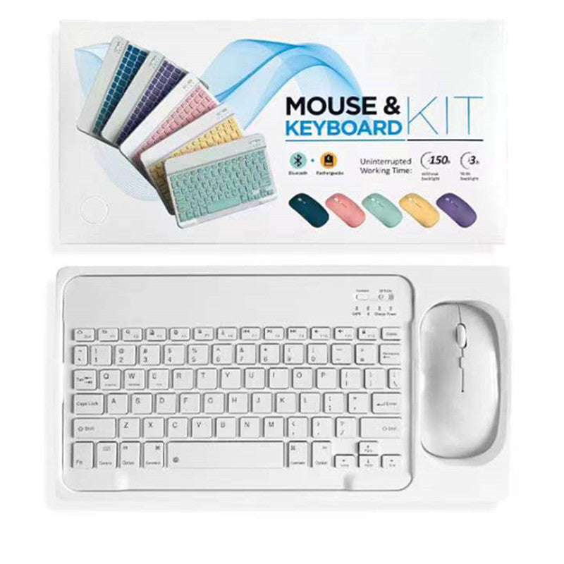 Creative Solid Color Bluetooth Keyboard and Mouse Set – 10-Inch Wireless Keyboard Combo