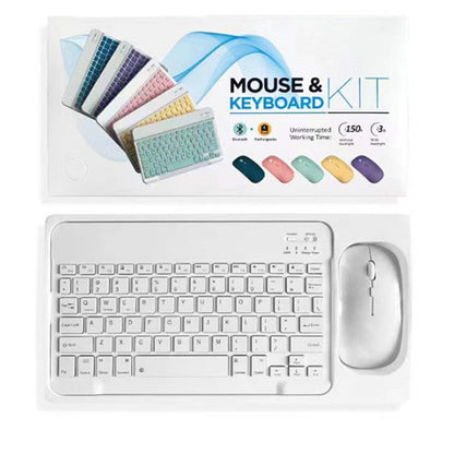 Creative Solid Color Bluetooth Keyboard and Mouse Set – 10-Inch Wireless Keyboard Combo