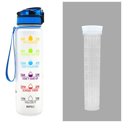 1L Motivational Water Bottle with Time Marker