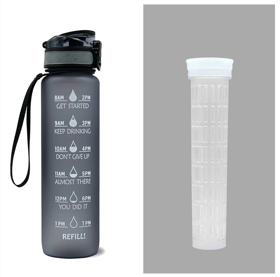 1L Motivational Water Bottle with Time Marker