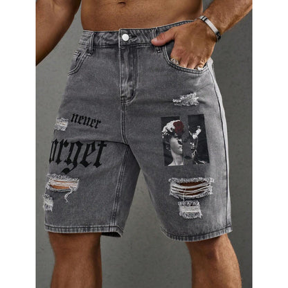 Men's Letter Printed Old Cowboy Shorts